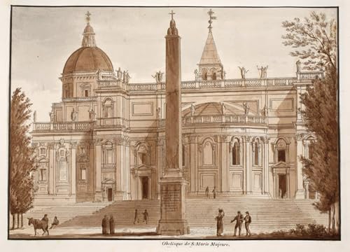 Art tableau l'obélisque Santa Maria Maggiore toile haute définition d'Agostino Tofanelli