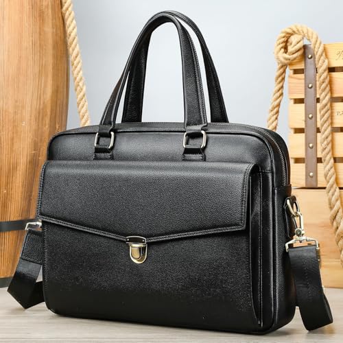French Genuine Leather Conference Briefcase Men's Business Handbag Computer Bag ffor Commuting Travel Business4
