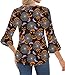 Halloween Shirts Womens 3 4 Sleeve Ruffle Witch Costume Jack o Lantern Pumpkin Halloween Top BATZ M