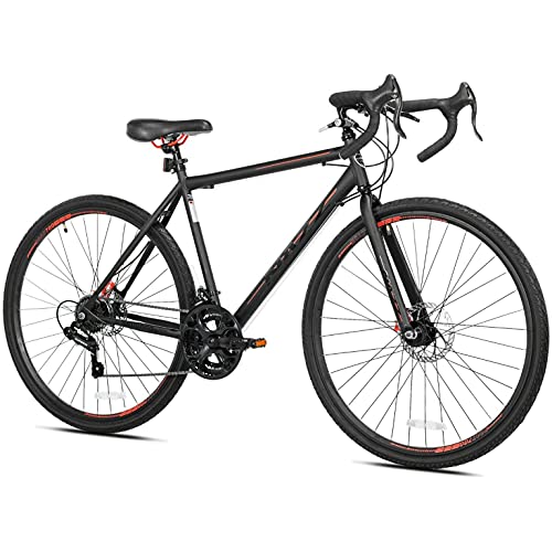 Kent 700c Nazz Mens Gravel Road Bike, Black Comfortable 26-27 inch
