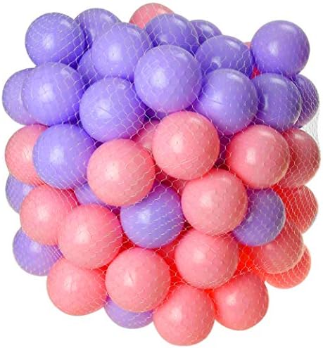 DIVCHI 100 PCS Soft Plastic Mini Play Balls Pink/Baby Pink Colors - Crush Proof, No Sharp Edges, Non Toxic, Phthalate & BPA Free - Use in Kids or Toddler Ball Pit