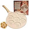 Erreke Padella per Pancake di Natale, Doppio Strato Antiaderente, Adatta per Induzione, Gas, Vetroceramica ed Elettrico, Frigideira per Panquecas, Design Natalizio, Regalo Perfetto, per 7 Pancake, 26