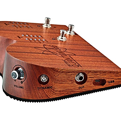 Ortega Guitars Digitale Stomp Box – Digitales Effektpedal und Looper – 16 Drum & Percussion Samples – Inklusive Netzteil – Mahagoni Holz, Natur (QUANTUMloop)