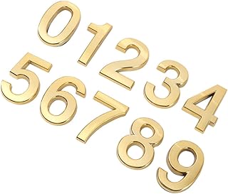 DOITOOL 10pcs Mailbox Flag Digital Sign House Door Numbers Home Address Signs House Number Sign Doorplate Figure Signboard Room Gate Number The Sign 7c Golden Mail Letter House Number