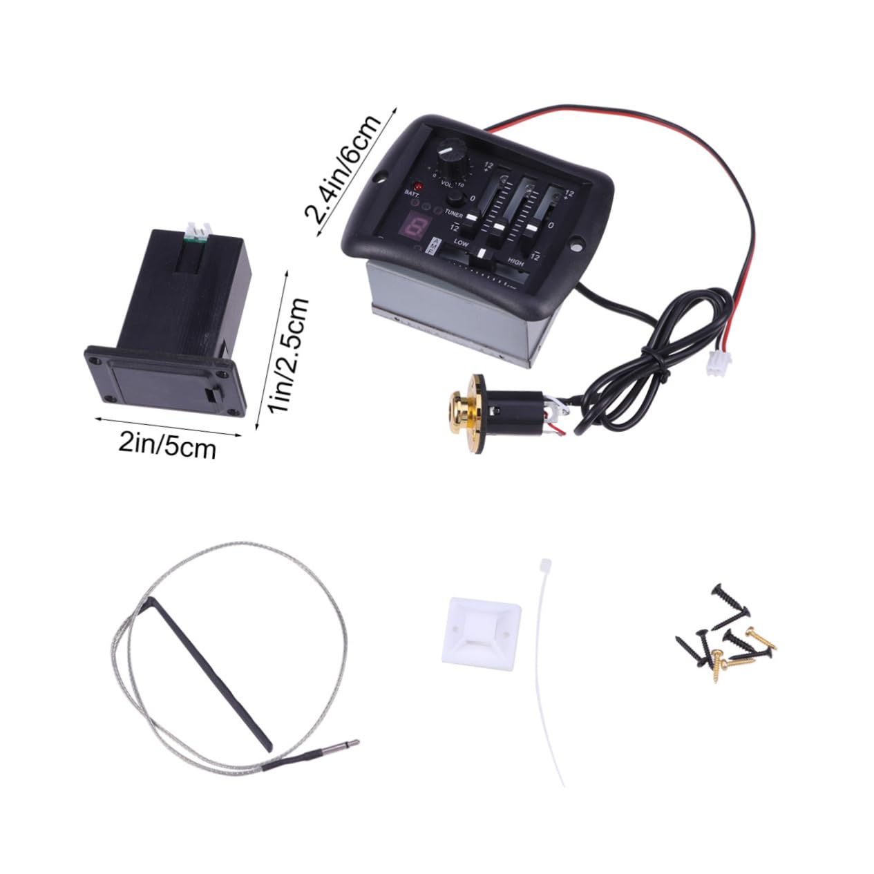 UPKOCH Band-gitarren-tonabnehmer-equalizer mit Integriertem Stimmgerät Lautstärkeregler und Bässe Mitten Höhen-reglern für Akustikgitarren-einbau