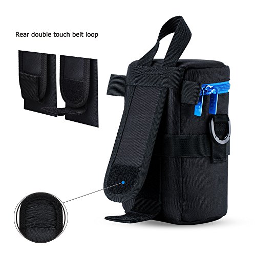 Image of JJC Deluxe Lens Case Pouch for Canon EF 75-300mm f4.5-5.6 /EF 24-105mm f4L /EF 16-35mm F4L /RF 75-300mm f4-5.6,Nikon AF-S 24-70mm f2.8 /16-35mm f4G /70-300mm f4.5-6.3G & More Lens below 3.15 inch x 6.1 inch(D x L)