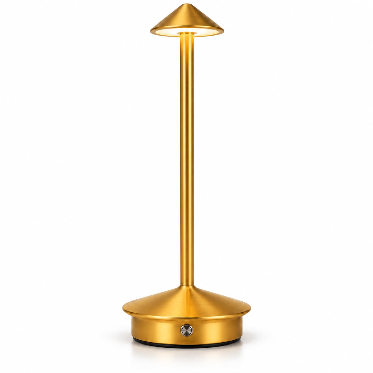 BURAKH Cordless Rechargeable Table Lamp, 3W LED Touch Dimmable Light, 3 Colour Modes, USB-C Portable Wireless Bedside Desk Lamp for Bedroom Living Room Dining Room Restaurant, Gold