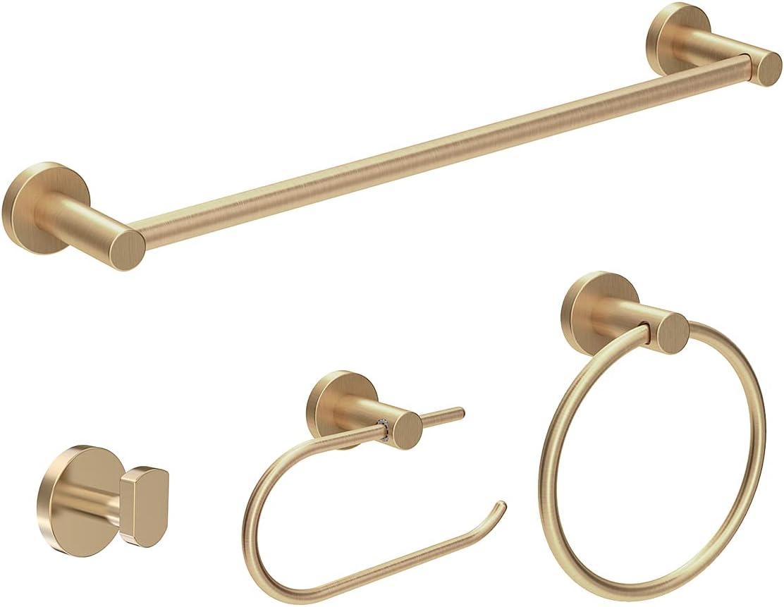 Brushed Bronze 4-Piece Bathroom Hardware Set