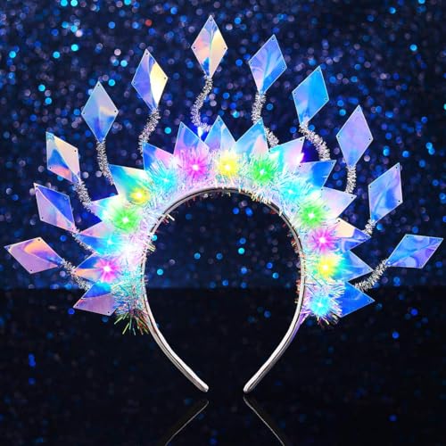 Handcess Diadema con luz LED para carnaval, accesorios para el