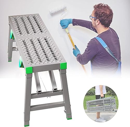 UBDVBMYZ Plataforma de Trabajo, escaleras de Tijera, andamio Plegable con Carga máxima de 880 LB, Torre de andamio de Soldadura de Acero para Lavado de vehículos, Limpieza y decoración, Taburete y ba