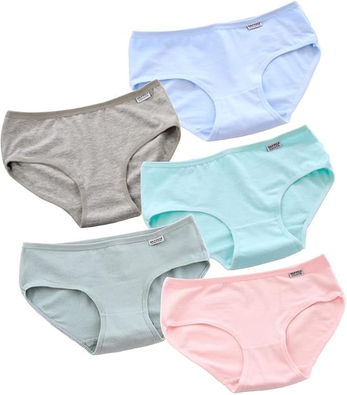 SunFlux® Women Panties Set 5pcs Cotton Panties Women Solid Panty Underwear Lingerie Solid Color Female Underpants-image-8