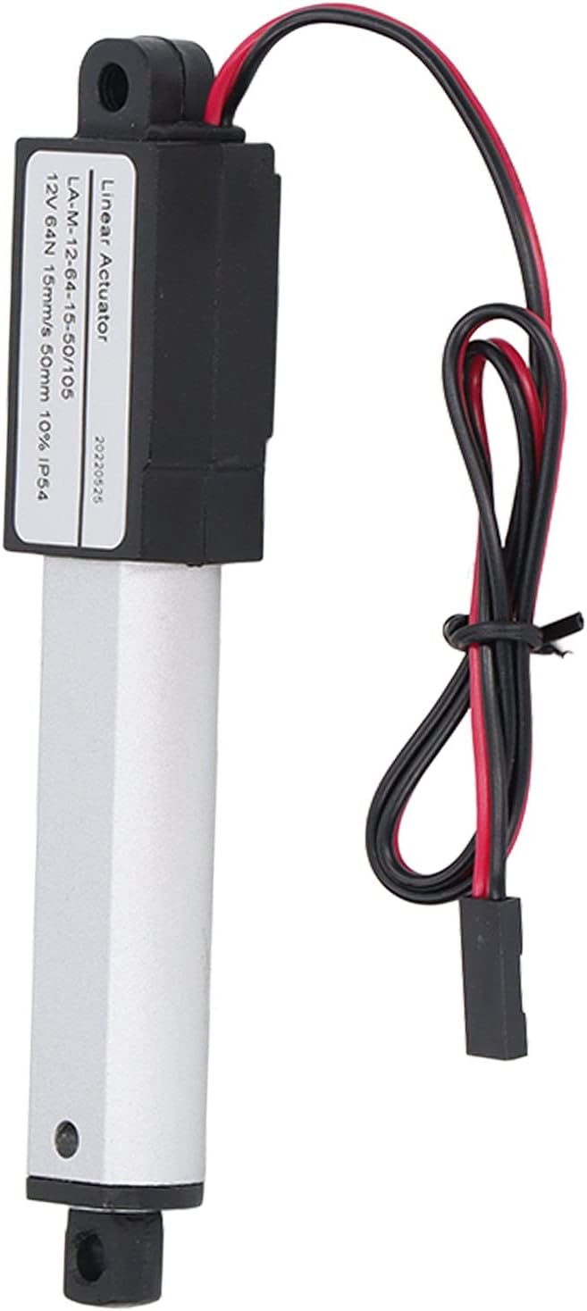 50mm 64N Mini Electric Linear Actuator, 12V DC Linear Motion Actuator 15mm/s Electric Actuator for Cabinets Robotics Home Automation Window Opener