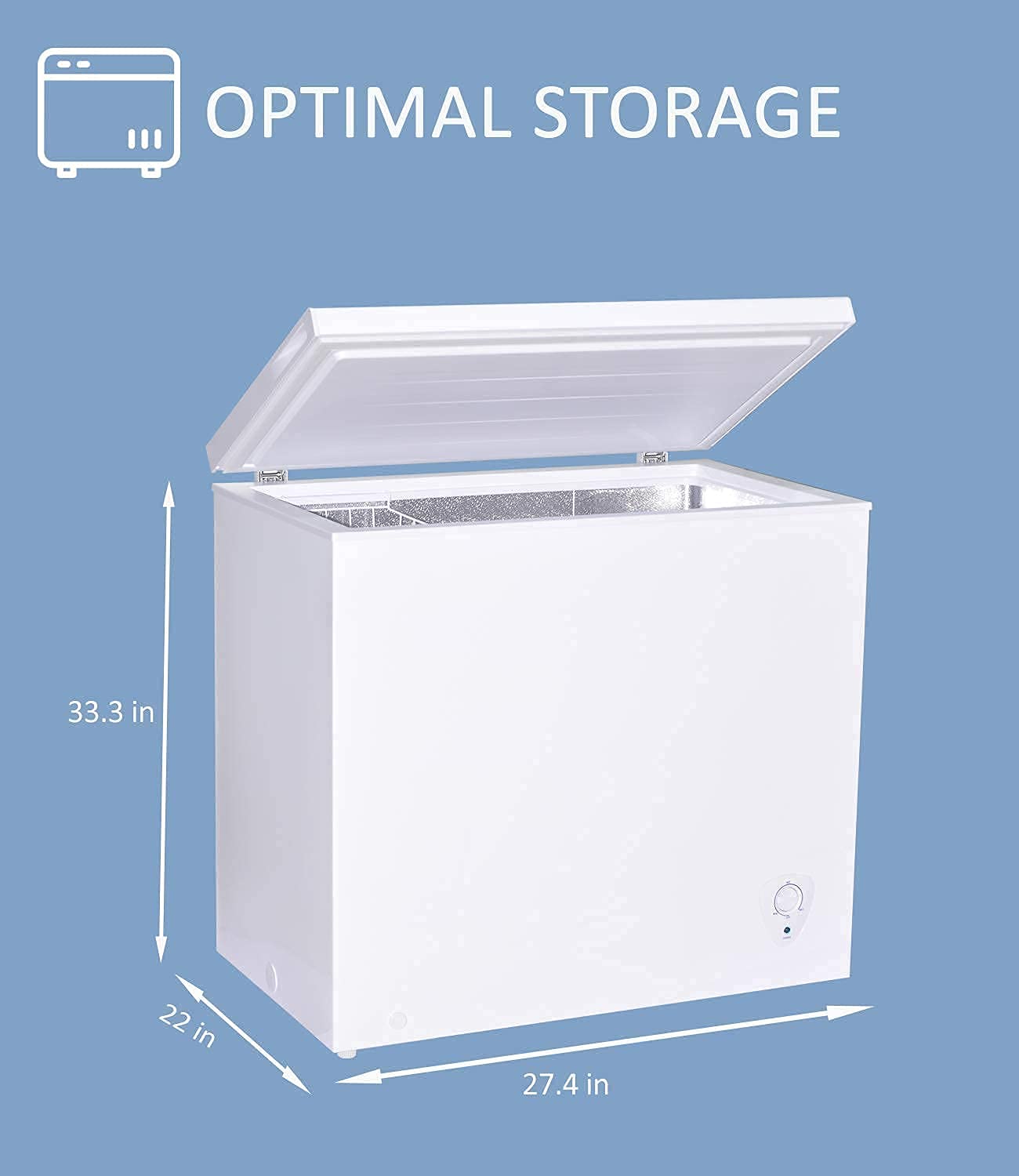 Chest Freezer 5 CU. FT, Deep Freezer, Top Open Door with Adjustable Thermostat Control&Removable