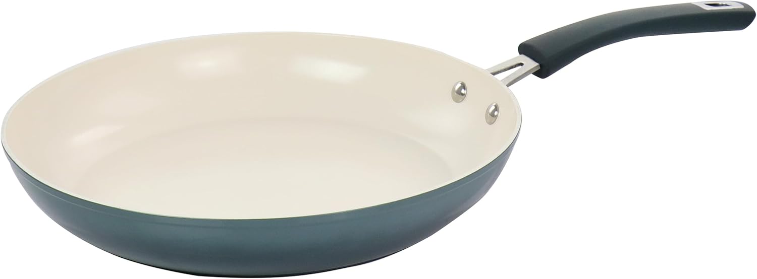 Oster Corbett 12" Gradient Grey Forged Aluminum Skillet With Ceramic Non-stick - Induction Base - Soft Touch Bakelite Handle