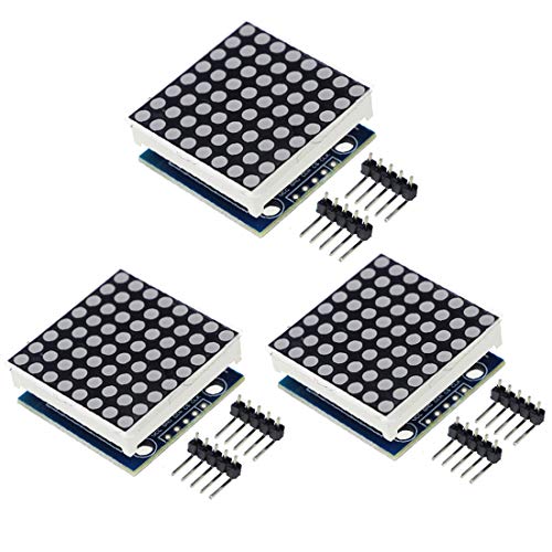 Hailege 3pcs 8x8 Dot Matrix LED Display Module 5V MCU Control