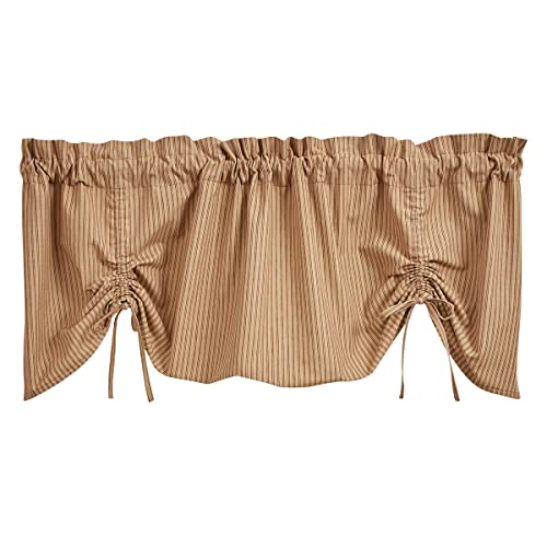 Park Designs Sturbridge Ticking Lined Farmhouse Wine Valance 60" #TOP25