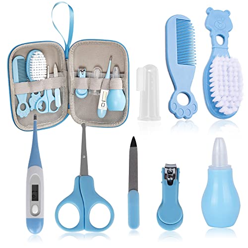 MKNZOME Baby Care Set for Newborns, 8-Piece Baby Care Set, Baby First Equipment Newborn with Carry Bag, Baby Nasal Aspirator, Nail Care Set for Infants, Toddlers, Healthcare & Care