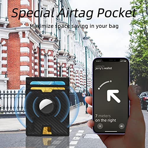 AirTag Mens Wallet, Minimalist Air Tag Wallets, Slim Wallet for Airtag with Airtag Holder, Men's RFID Bifold Blocking Wallet, Thin Front Pocket Credit Card Mens Wallets2