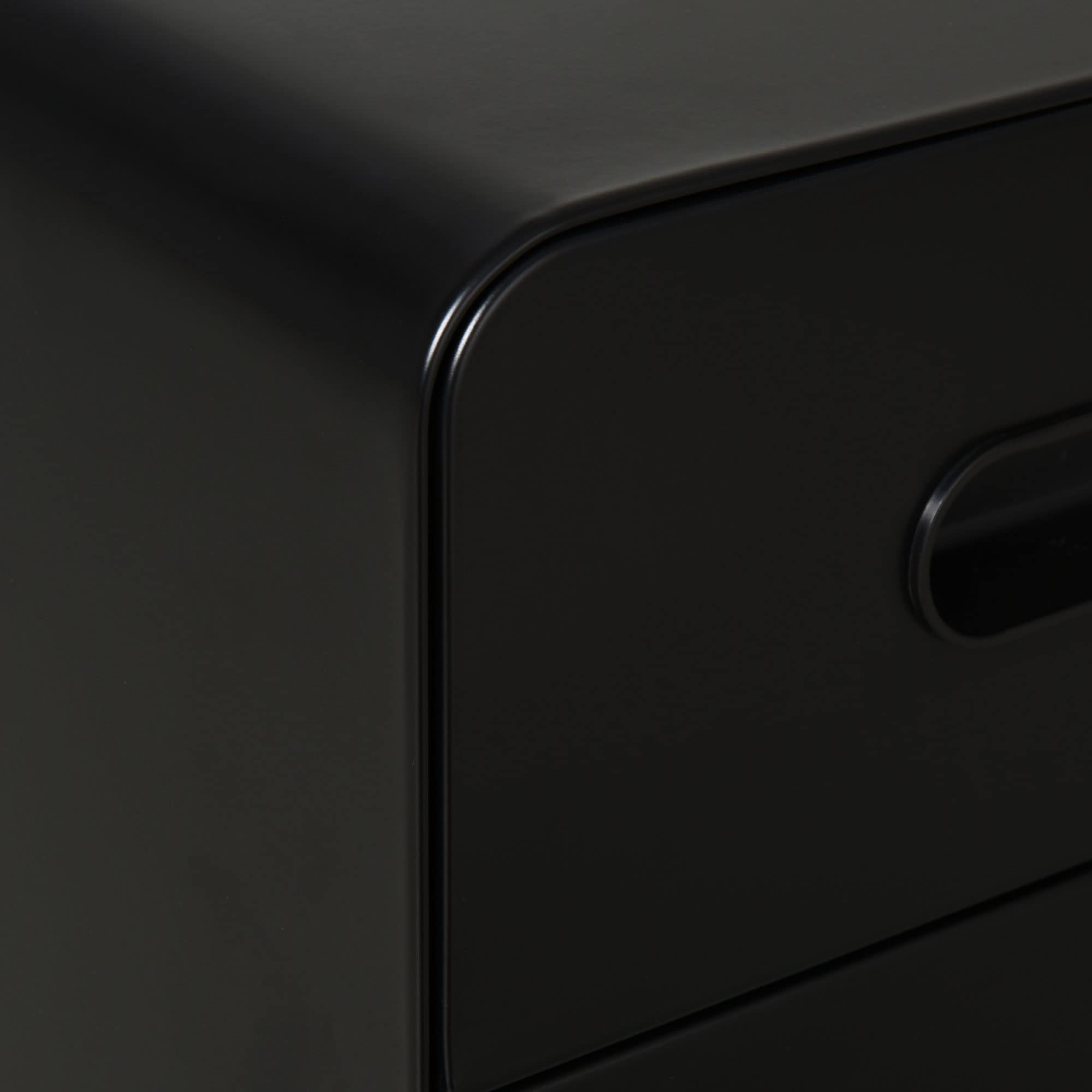 Vinsetto Rollcontainer mit 3 Schubladen Abschließbar 39x48x59cm Schwarz | Mobiler Aktenschrank mit Rollen, Büroschrank mit Hängeregistratur, Stiftfach, Bürocontainer Schreibtisch Unterschrank
