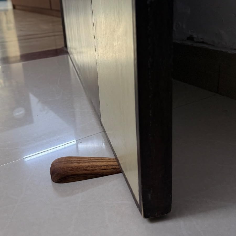 Image of Solid Wood Door Stopper -Set of 2
