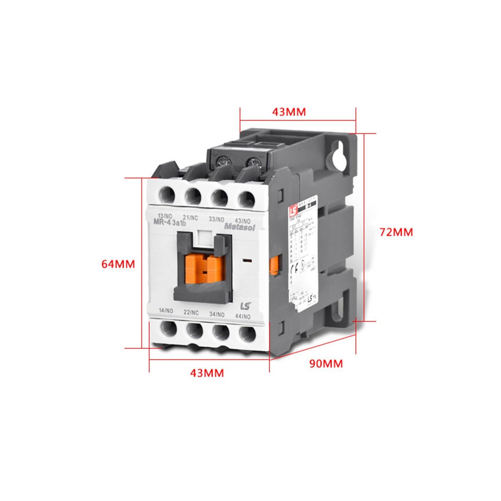 Relais de contacteur électrique 4A AC 2NO2NC 3NO1NC 4NO, Tension de Bobine AC24V AC110V AC 36V AC380V AC220V GMR-4 Mr-4 LS, contacteurs métasol électriques(Ac220v 4no)