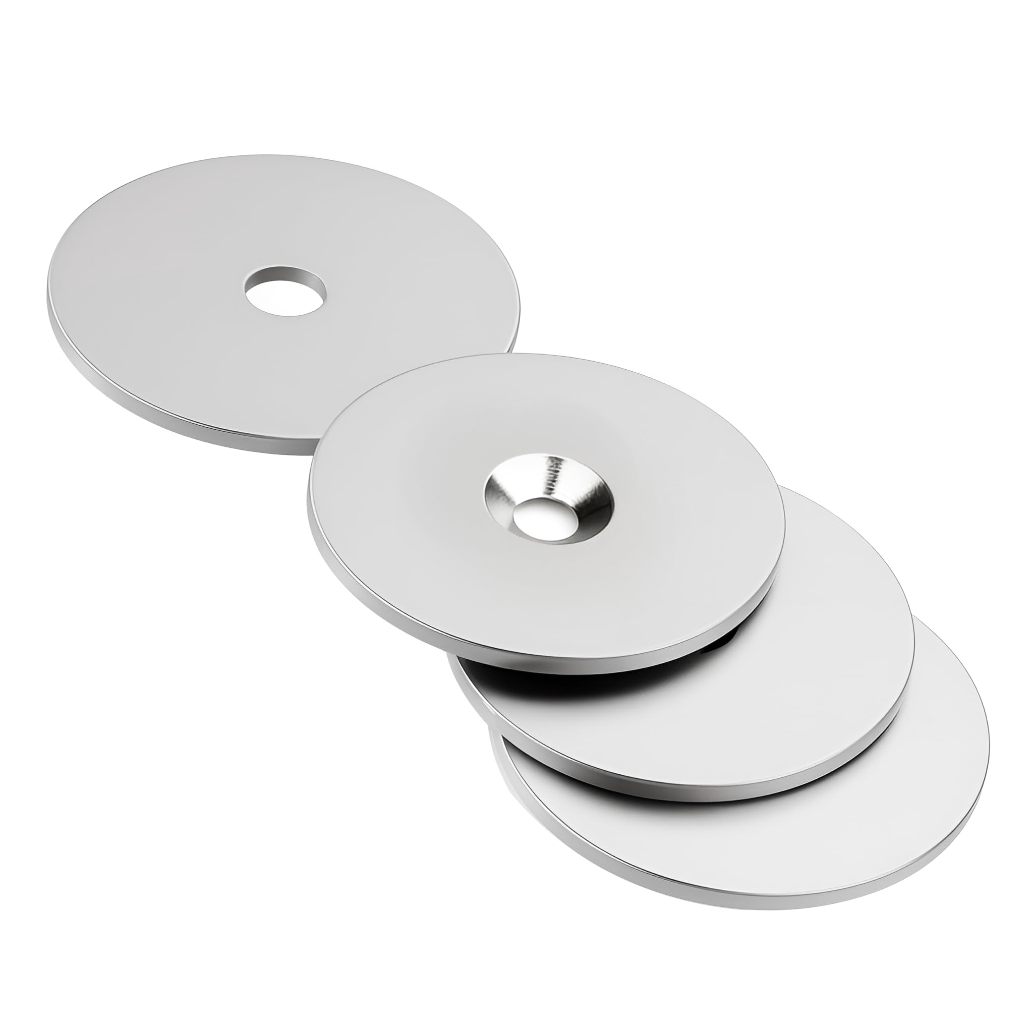 Disco metálico Ø 40 mm x 3 mm con taladro avellanado - Contrapieza para imanes, 10 piezas
