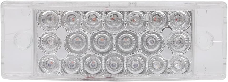 4x Clear 6" 21 LED Side Marker Clearance Light Rectangular Rectangle Clearance Light Side Marker Lamp 6 inch Red LED Tail Rear Lights for Cart Trailer Box Truck Exterior