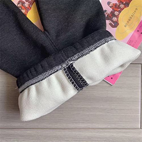 KAGAYD Baby Girls Cotton Fleece Lined Warm Strawberry Leggings Soild Color Stretchy Basic Ankle Length Children Trousers2