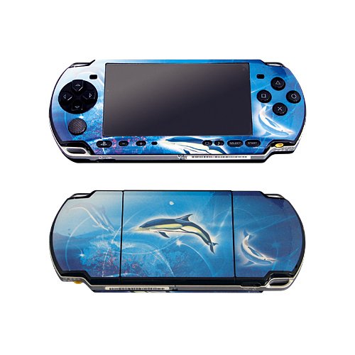 PSP3000 Deco Skin with Dolphins With Screen Protector