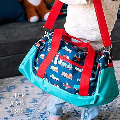 Wildkin Kids Overnighter Duffel Bags For Boys & Girls, Perfect For Early Elementary Sleepovers Duffel Bag For Kids, Carry-On Size & Ideal For School Or Overnight Travel Bag (Transportation) #TOP3