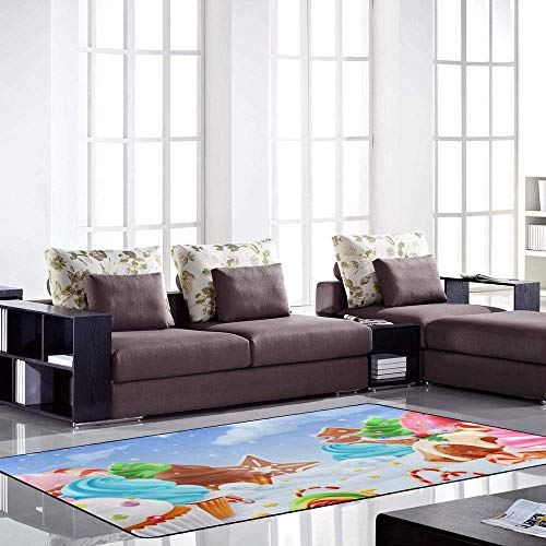 Tapis velours corail Ruchen de 183x122 cm pour decoration salon
