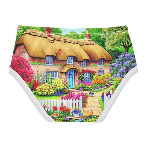 Cotton Toddler Girls Underwear Colorful Flowers Cottage Little Girl Panties Fun Print Underpants Briefs 2t2