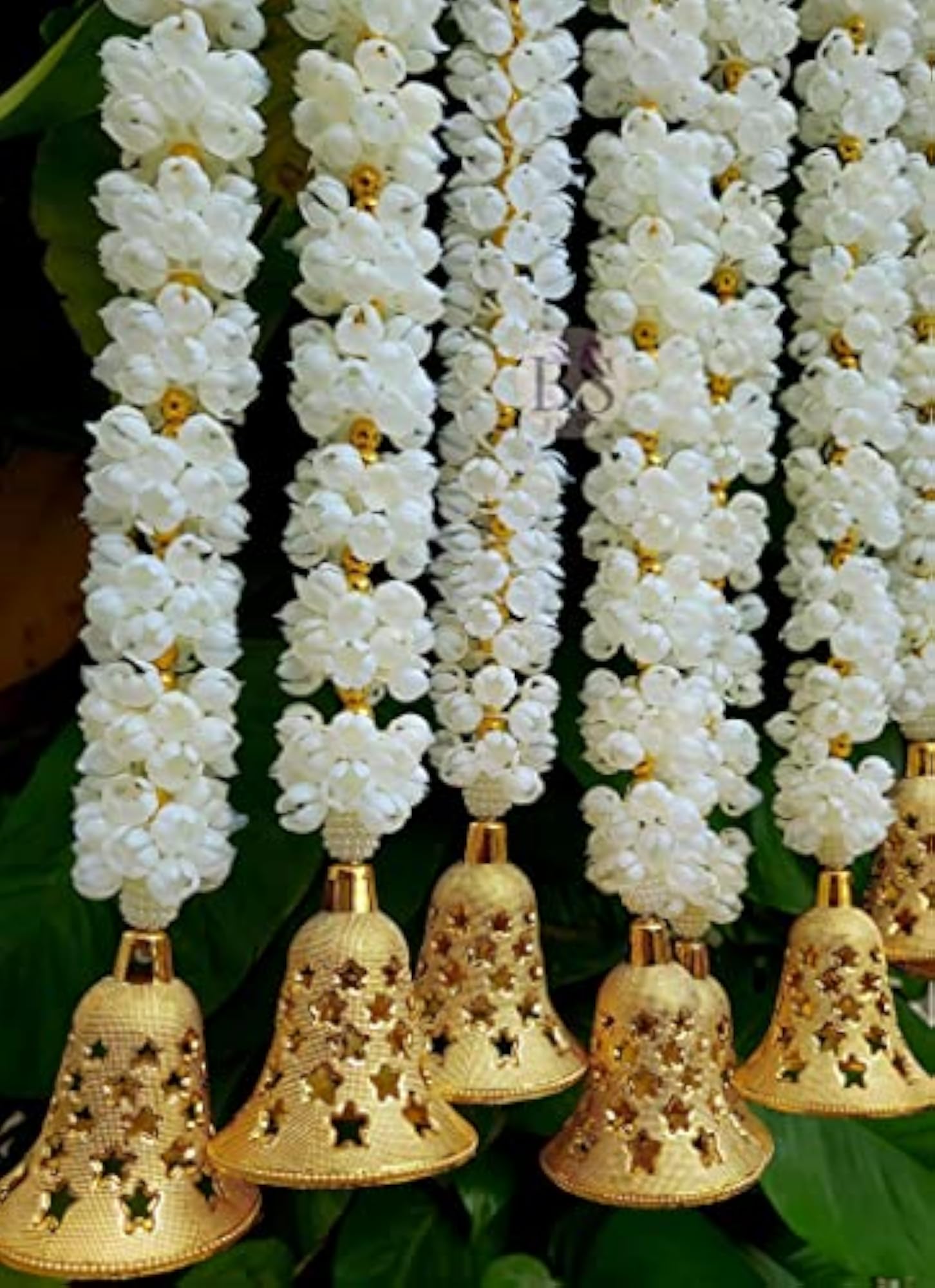 Handmade Decorative Mogra Bell Garland, 2.2 Feet