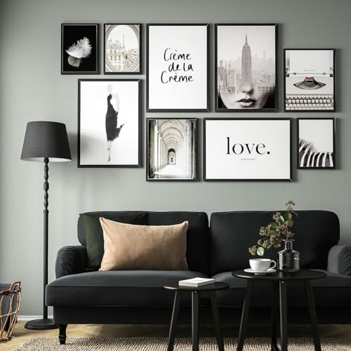 Szyeequoo 30x40 Picture Frame 2 Sets,Picture Frames 30CMx40CM with Mat,Wall Mounting 30x40CM Frame,Horizontal & Vertical Picture Frames,12x16 Picture Frame with Plexiglass,Frame 30x40CM Black