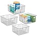 mDesign Farmhouse Decor Metal Wire Food Storage Organizer, Bin Basket with Handles for Kitchen Cabinets, Pantry, Bathroom, Laundry Room, Closets, Garage - 12" x 12" x 6" - 4 Pack - Graphite Gray