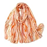 [FASELE] ストール マフラー 大判 柔らか 肌触り ふんわり 油絵風 水波紋 爽やか 綿麻風 冷房対策 日焼け対策 UVカット 薄手 温度差対策 コーデ 誕生日 母の日 プレゼント 贈り物 ギフト オールシーズン おしゃれ 旅行 海辺 ビーチ