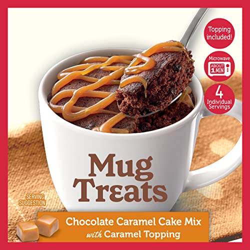 Image of Betty Crocker Mug Treats Chocolate Caramel Cake Mix with Caramel Topping, 4 Servings, 12.5 oz. (Pack of 6)