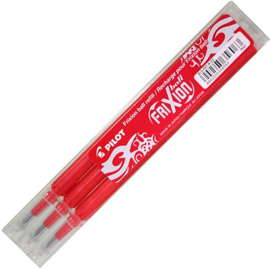 Pilot Refills for Frixion Rollerball 0.7 mm 3 count (Pack of 1) - Red