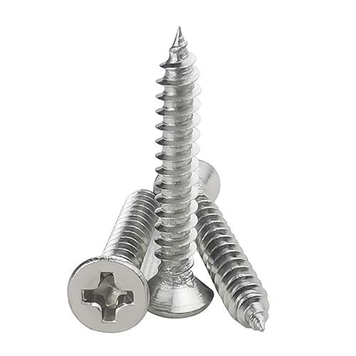 Miniatura 10 de 200 tornillos de madera #4 x 38 pulgadas, tornillos de acero inoxidable 18-8 (304), tornillos de cabeza plana, tornillos autorroscantes Phillips