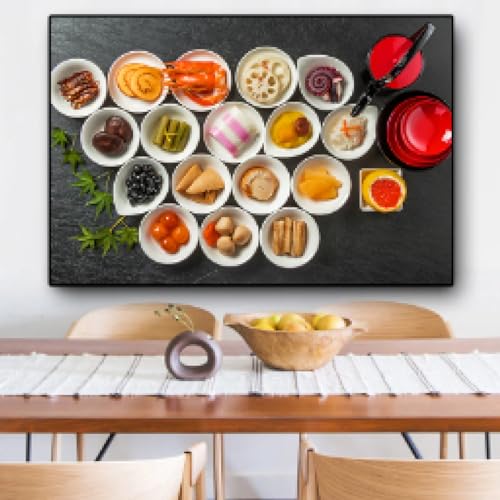 Photo de nourriture imprimée sur toile décorative 60x90 cm pour salon et espace repas