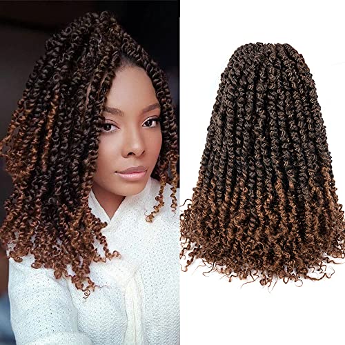 Umylar Passion Twist Crochet Hair 14 Inch 8 Packs Pre-twisted Passion Twists Crochet Hair For Women Passion Twist Hair Bohemian Braids Synthetic Braiding Hair Extension (14 Inch (Pack of 8), 1B/30#)