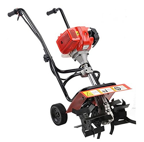 GOWE profesional Herramientas de jardín, 52 cc 1.9 KW Mini gasolina timón cultivador (diseño de jardín, gasolina cultivador