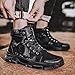 TERBOFIN Tactical Military Boots for Men Fashion Combat Boots with Lightweight Canvas Uppers Soft Out-sole Thicker Heel for Casual Work Walking Black CamoSize 8