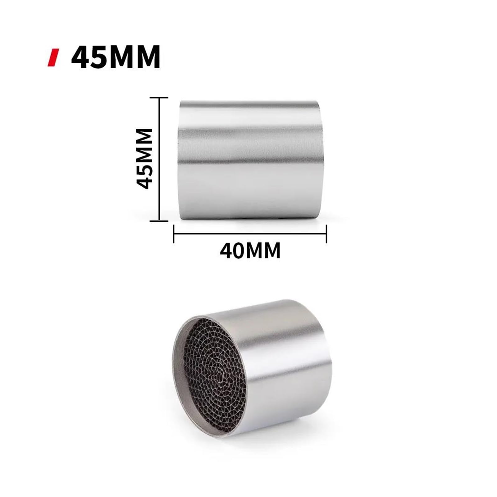 Silenziatore Marmitta 45mm 48mm 50mm 53mm Catalizzatore di Scarico Universale per Moto Db Killer Riduce Il Rumore Coppia Elevata A Bassa velocità Purificazione del Gas Scarico Silenziatore (Misurare