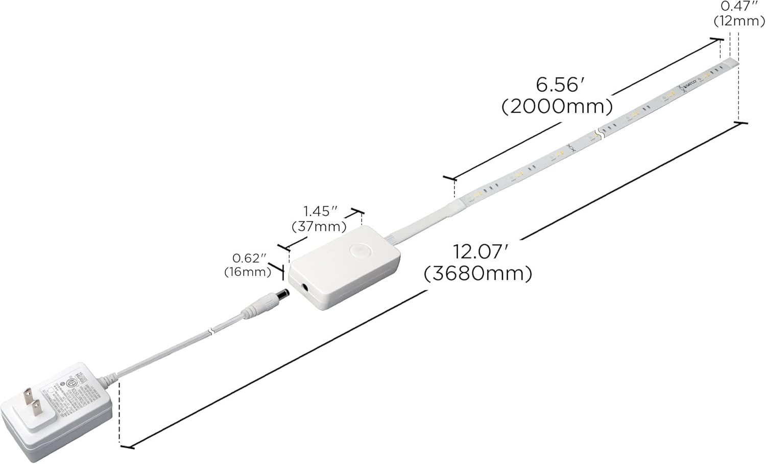 Satco Starfish S11263 WiFi Smart LED 6 Foot Color Changing Indoor Tape Light Strip, Works with Siri, Alexa, Google Assistant, SmartThings, 20 Watt, 120 Volt, 1600 Lumens