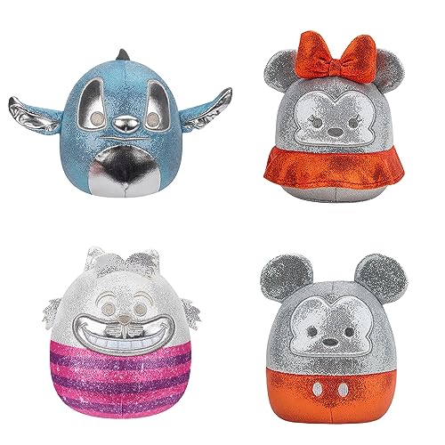 Squishmallows Original Disney100 5-Inch 4-Pack Plush Box Set, Little Ultrasoft Official Jazwares Plush, Micky, Stitch
