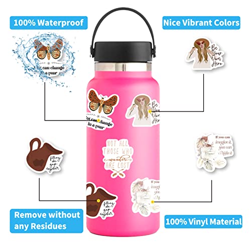 Feixinus 50Pcs Boho Aesthetic Inspirational Stickers Motivational Quote Stickers For Water Bottle Laptop Phone Guitar Luggage Vinyl Waterproof Quote Phrase Stickers For Teens Adults Women Men #TOP5