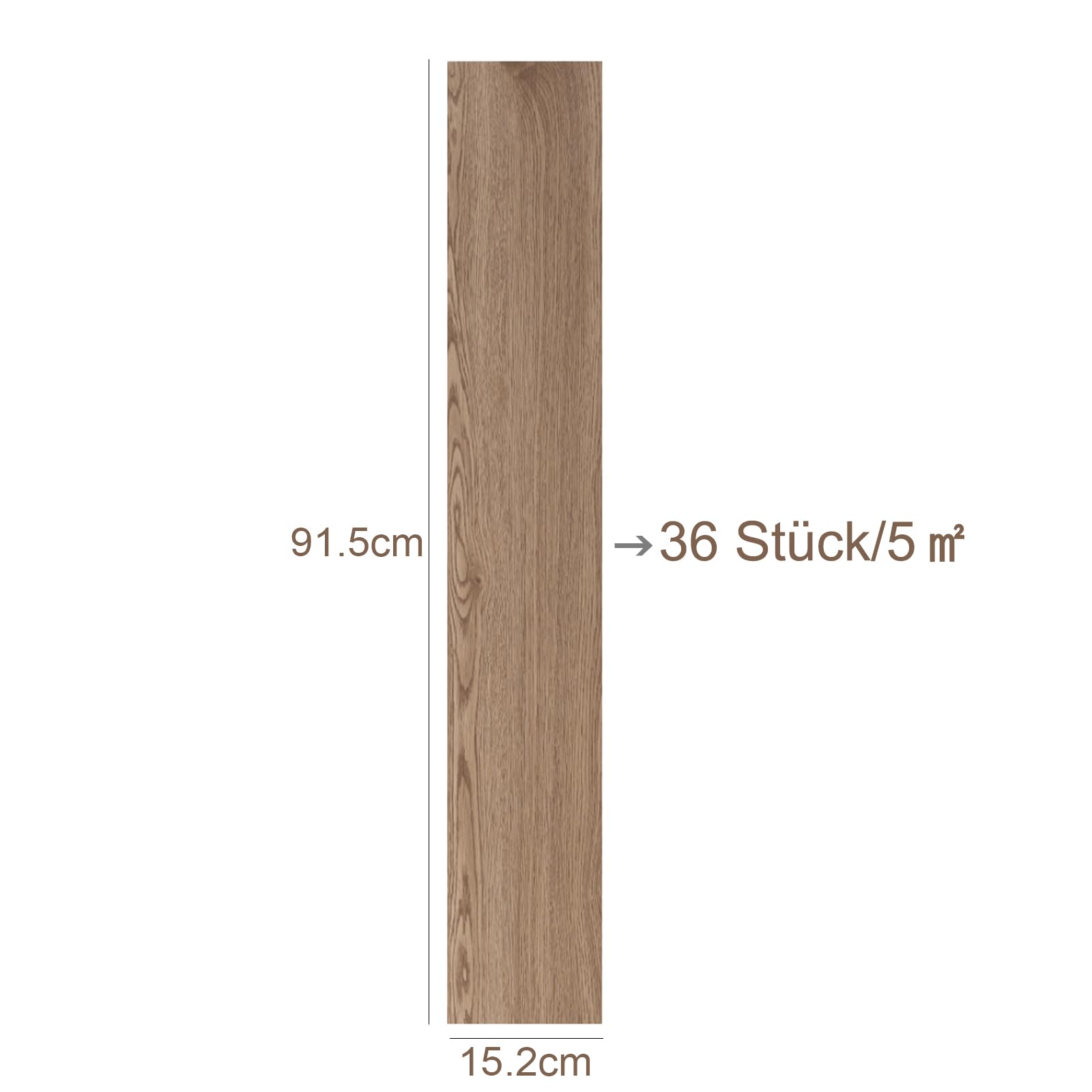 INMOZATA Wykładzina podłogowa z PCW, samoprzylepna, 36 płytek, 91,5 x 15,2 cm, 5,01 m², podłoga winylowa, samoprzylepna, grubość 2 mm, wodoszczelna naklejka podłogowa do kuchni, łazienki, domu, płytki