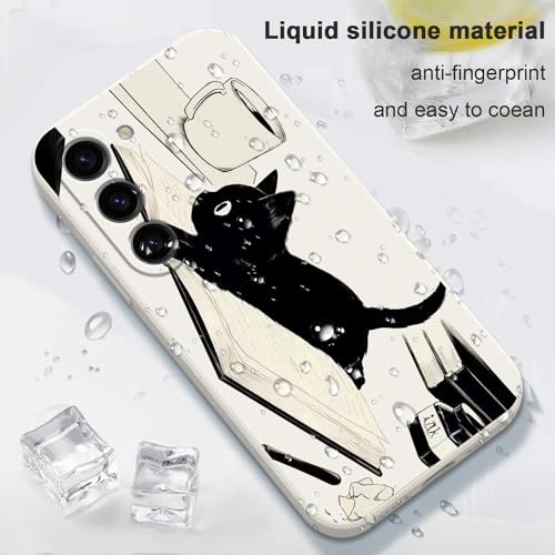 Coque Samsung S23 silicone ultra-fine design créatif chat blanc 6,1" - 6