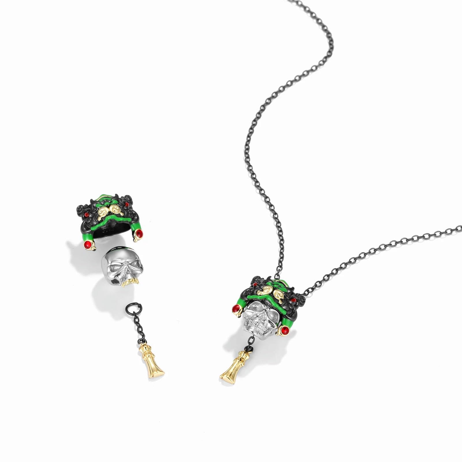 Colgante De Plata De Ley 925 Con Cabeza De León Negro, Corona De Oro, Sombrero De Pluma Roja Tribal Para Mujer, Regalo De Cumpleaños, Collar De Joyería Fina